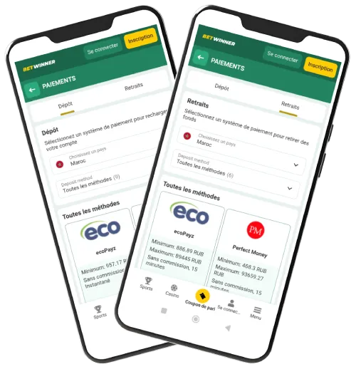 Dépôt et retrait sur Betwinner